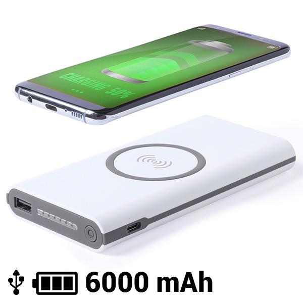 Wireless Power Bank 6000 mAh LED Micro USB 145783